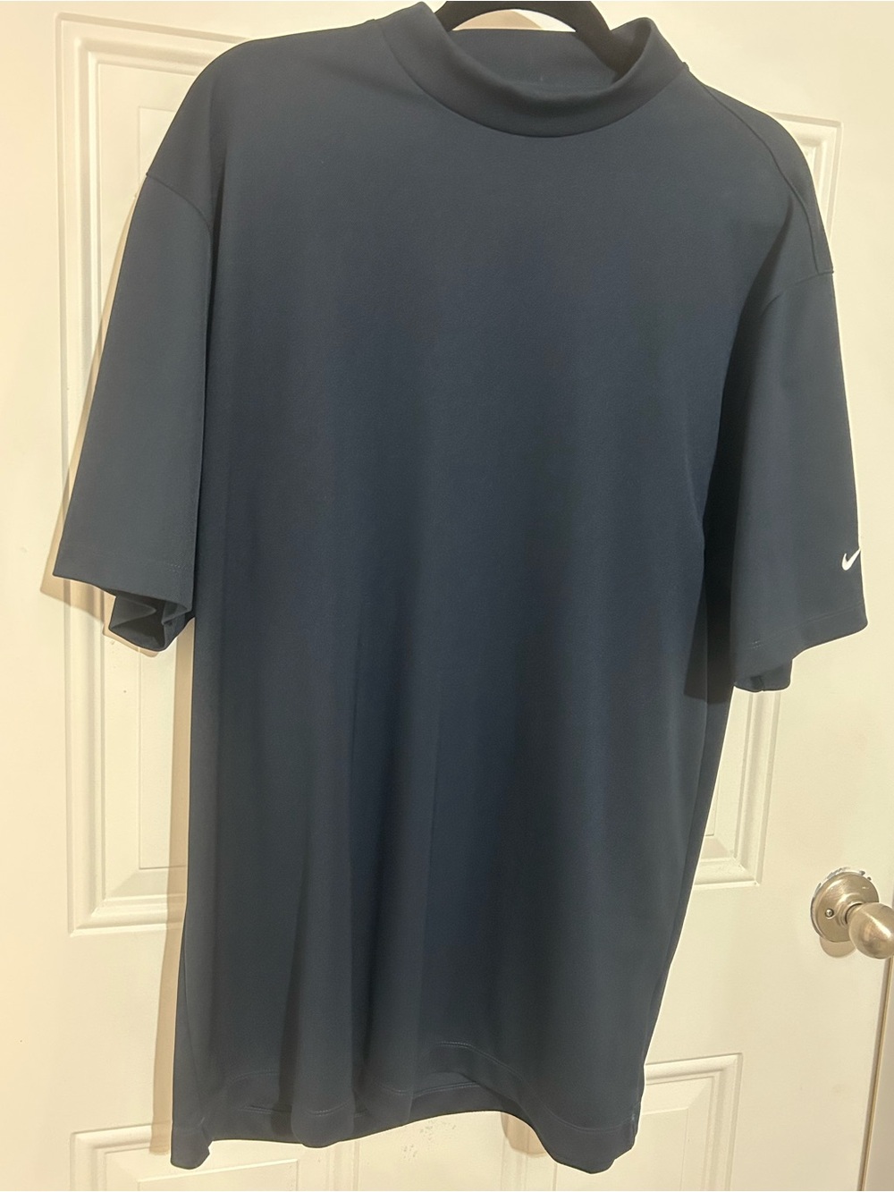 Nike Men's Navy Short-Sleeve Mock-Neck Performance Tee